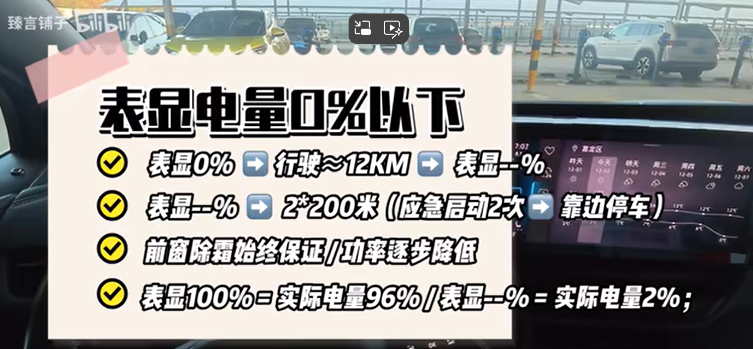 ID车辆电量显示0%之后还能开吗？